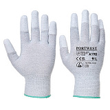 Антистатические перчатки с ПУ покрытием на пальцах