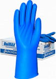 Перчатки хозяйственные синие.